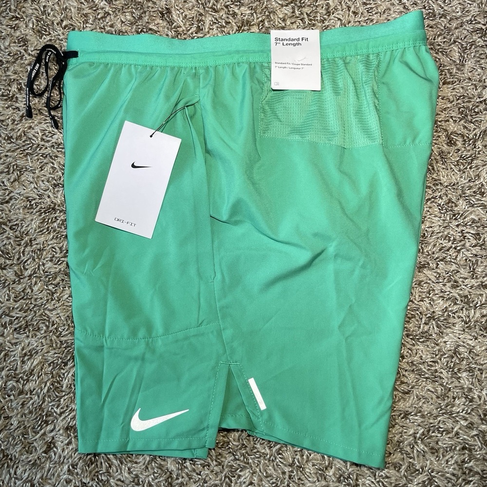Nike Flex Stride Brief-Lined Green Running Shorts Mens Small 7" Dri-FIT NEW